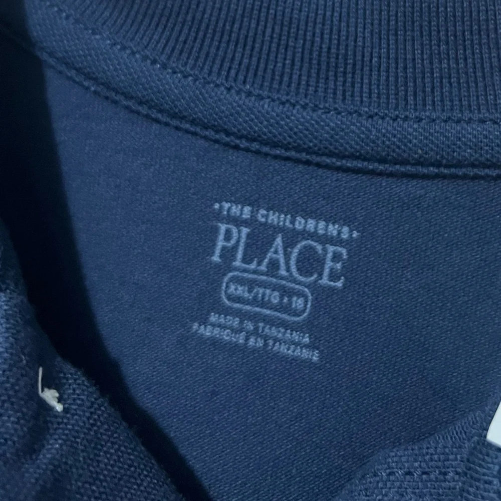 The Children's Place Navy Blue Long Sleeve Polo Shirt Size 16 Boys XXL Uniform